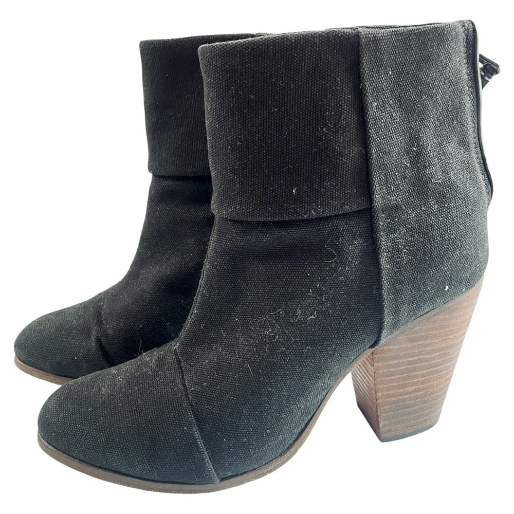 Rag and Bone Black Canvas Ankle Boots Size EU 40